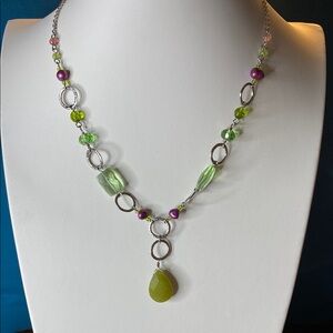 5 for $15 Green and Purple Beaded Necklace
